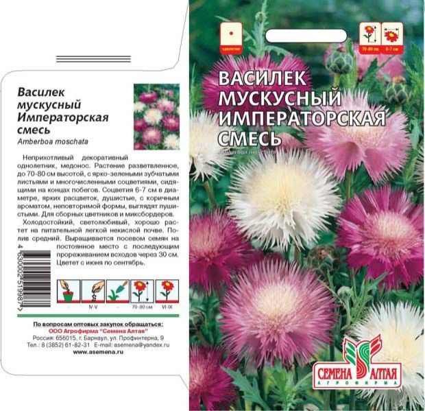 картинка Василек Императорская Смесь (цветной пакет) 0,3г; Семена Алтая от магазина Флоранж