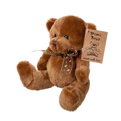 картинка Игрушка м/н Медведь с бантом, 15см, коричневый от магазина Флоранж