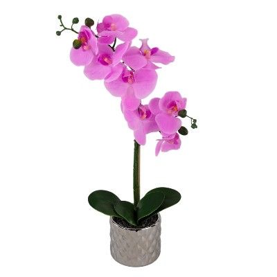 Орхидея х2 в кашпо, 50см бел/роз