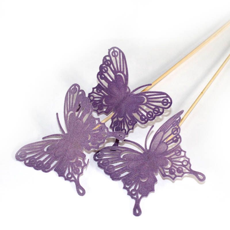 Набор вставок Бабочка барокко (фетр), фиолетовая, 8х50см; Китай