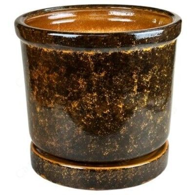 Горшок керамический Цилиндр 3 коричневый, 26,5х19см, 10л; Сады Аурики