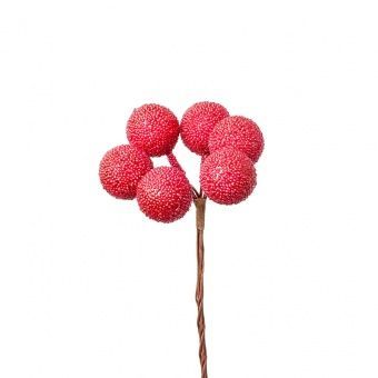 картинка Набор шариков засахаренных на вставках 6шт., D2,2xL11см, красный от магазина Флоранж