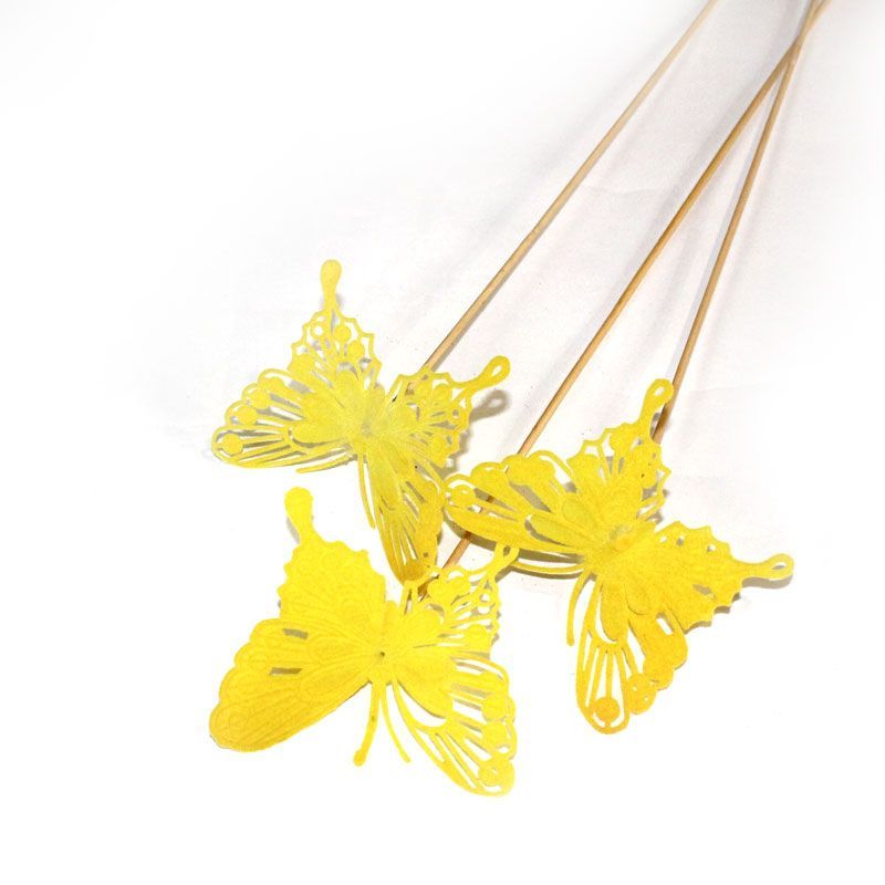 Набор вставок Бабочка барокко (фетр), желтая, 8х50см; Китай