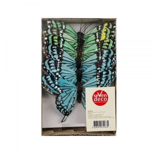 картинка Набор вставок Бабочка (перо), голубые, 10см, (6шт) от магазина Флоранж