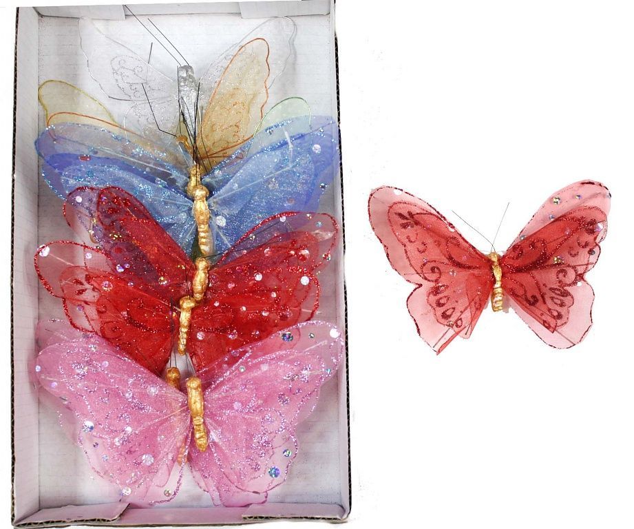 картинка Набор прищепок Бабочка (органза), 17х12см, (12шт.) от магазина Флоранж