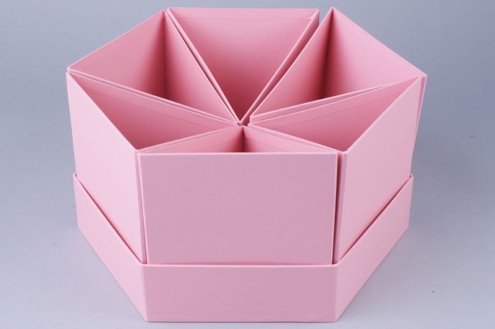 картинка Коробка Тортик набор из 6, розовая, 67436 29,5х15 от магазина Флоранж