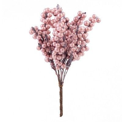 картинка Набор веток с ягодами на вставках 6шт., L16см, темно-розовый от магазина Флоранж