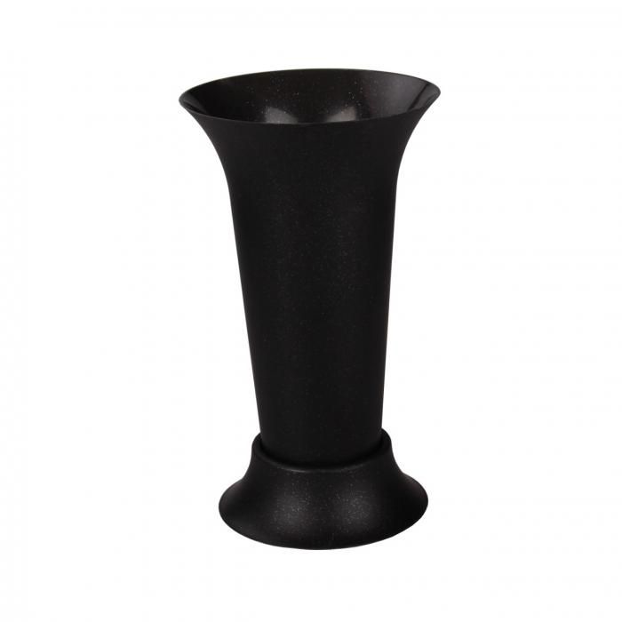 Вазон для цветов пластиковый под срезку, черный, 18,5х31см, 3л; Россия