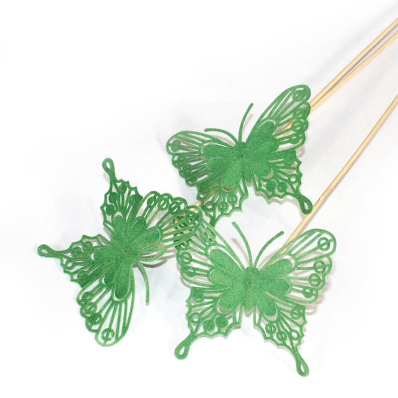 Набор вставок Бабочка барокко (фетр), салатовая,  8х50см; Китай
