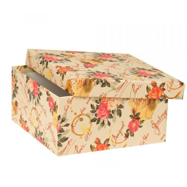 картинка Коробка Прямоугольник с крышкой, персиковая, 23х23х11,5см; Китай от магазина Флоранж