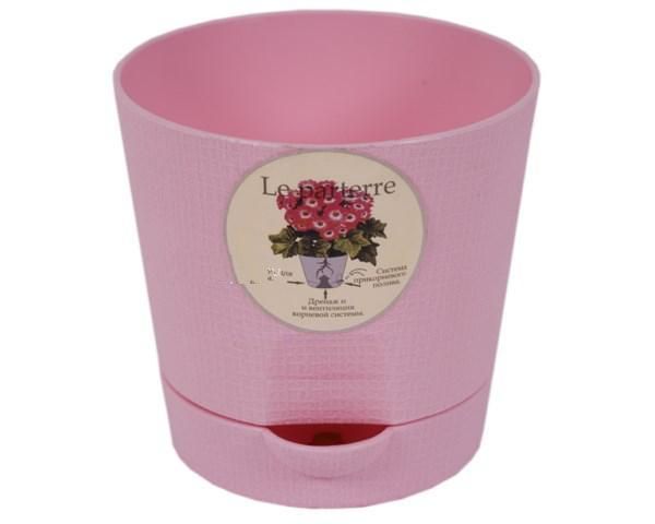 Кашпо пластиковое Классик, розовое, 0,35л; Россия