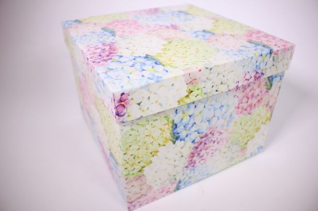 картинка Коробка квадрат Гортензия 17601-39 24х24х18см; Китай от магазина Флоранж