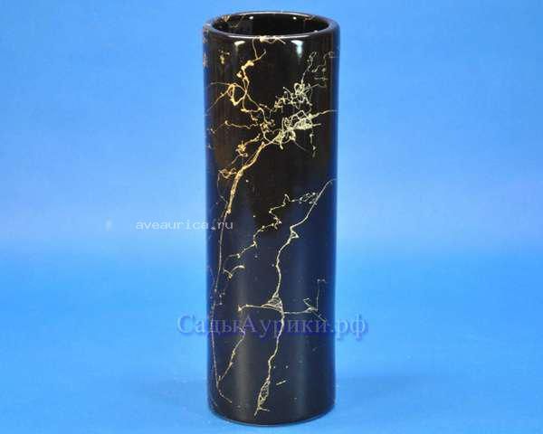 картинка Ваза керамическая Цилиндр (средняя), черная, 8,5х27см; Асфа от магазина Флоранж