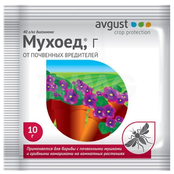 картинка Инсектицид от почвенных мушек пакет Мухоед, 10г; Август от магазина Флоранж