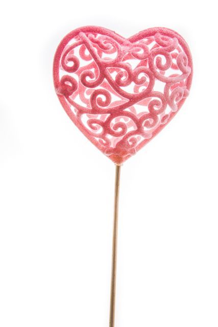 картинка Вставка Сердце Барокко 7х50см, розовый от магазина Флоранж
