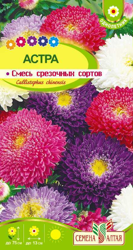 Астра Смесь Срезочных Сортов (цветной пакет) 0,3г; Семена Алтая