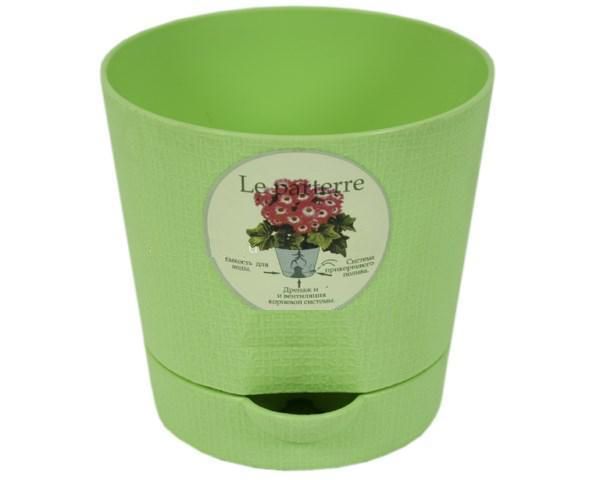 Кашпо пластиковое Классик, зеленое,  0,35л; Россия