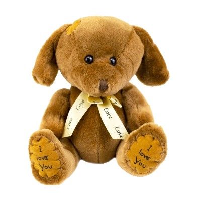 Игрушка м/н Собачка с бантом, 25см, коричневый