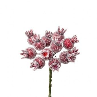 картинка Набор ягод засахаренных на вставках 12шт., D2,2x3xL11см, красный от магазина Флоранж