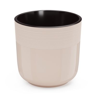 Горшок пластиковый Линель двойной с автополивом, бежевый, 21,5х21,5см, 6л; Россия