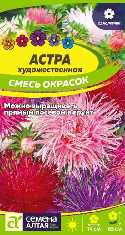 картинка Астра Художественная Смесь Окрасок (цветной пакет) 0,2г; Семена Алтая от магазина Флоранж