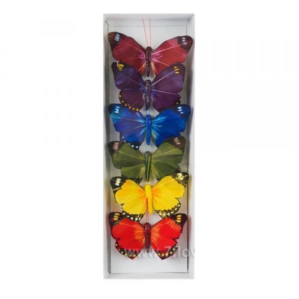картинка Вставка Бабочка, ассорти, 8см (6шт) от магазина Флоранж